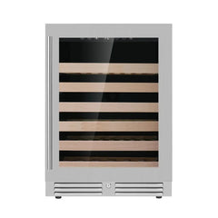 KingsBottle 24 Inch Under Counter LOW-E Glass Door Single Zone Wine Cooler - KBU145WX - The Home Selection