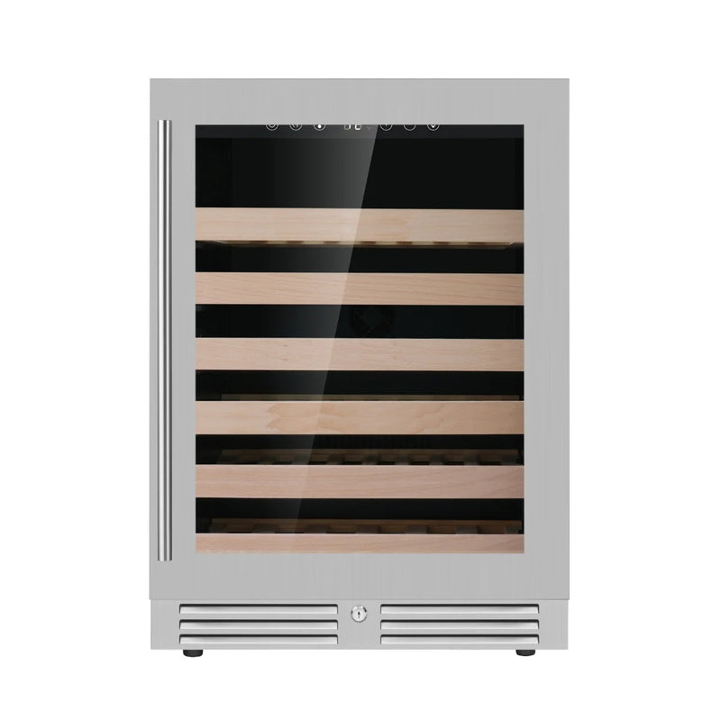 KingsBottle 24 Inch Under Counter LOW-E Glass Door Single Zone Wine Cooler - KBU145WX - The Home Selection