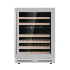 KingsBottle 24 Inch Under Counter LOW-E Glass Door with Stainless Steel Trim - KBU145DX-SS-FG - The Home Selection