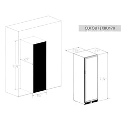 KingsBottle 24" Large Wine Refrigerator With Glass Door 164 Bottle - KBU170DX - The Home Selection