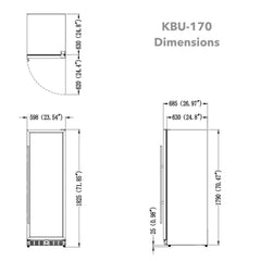 KingsBottle 24" Large Wine Refrigerator With Glass Door 164 Bottle - KBU170DX - The Home Selection