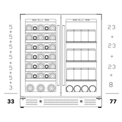 KingsBottle 30" Combination Beer and Wine Cooler with Low-E Glass Door - KBU165BW - The Home Selection