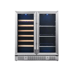 KingsBottle 30" Combination Beer and Wine Cooler with Low-E Glass Door - KBU165BW - The Home Selection