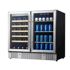 KingsBottle 36" Beer and Wine Cooler Combination with Low-E Glass Door - KBU190BW - The Home Selection