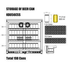 KingsBottle 36" Outdoor Beverage Refrigerator 2 Door For Home - KBU56ASD - The Home Selection