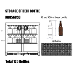 KingsBottle 36" Outdoor Beverage Refrigerator 2 Door For Home - KBU56ASD - The Home Selection
