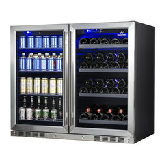 KingsBottle 39 Inch Under Counter Wine And Beer Fridge Combo - KBU28LRX - The Home Selection