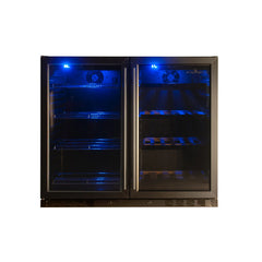 KingsBottle 39 Inch Under Counter Wine And Beer Fridge Combo - KBU28LRX - The Home Selection