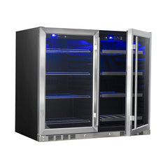 KingsBottle 39 Inch Under Counter Wine And Beer Fridge Combo - KBU28LRX - The Home Selection