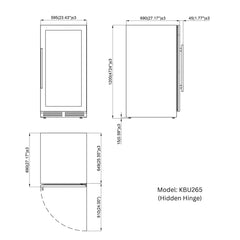KingsBottle 47-Inch Single Zone Wine Cooler with Low-E Glass Door - KBU265WX - The Home Selection