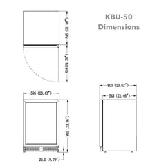 KingsBottle 48 Inch Glass Door Wine And Beverage Fridge Center Built In - KBU50BW3 - The Home Selection