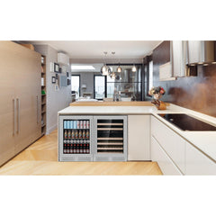 KingsBottle 48 Inch Glass Door Wine And Beverage Fridge Center Built In - KBU50BW3 - The Home Selection
