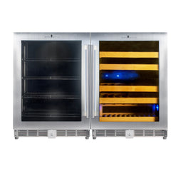 KingsBottle 48 Inch Glass Door Wine And Beverage Fridge Center Built In - KBU50BW3 - The Home Selection