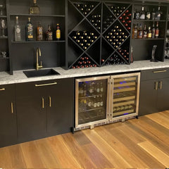KingsBottle 48 Inch Glass Door Wine And Beverage Fridge Center Built In - KBU50BW3 - The Home Selection