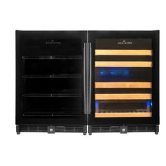 KingsBottle 48 Inch Glass Door Wine And Beverage Fridge Center Built In - KBU50BW3 - The Home Selection