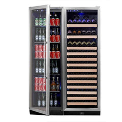 KingsBottle 72" Large Wine And Beverage Cooler Drinks Combo With Clear Door - KBU170BW2 - The Home Selection