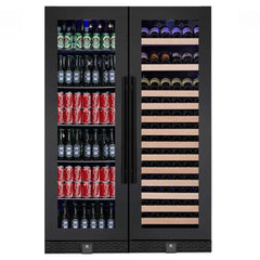 KingsBottle 72" Large Wine And Beverage Cooler Drinks Combo With Clear Door - KBU170BW2 - The Home Selection