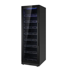 KingsBottle Large Beverage Refrigerator With Low-E Borderless Black Glass Door - The Home Selection
