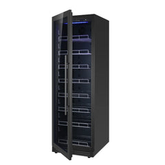 KingsBottle Large Beverage Refrigerator With Low-E Borderless Black Glass Door - The Home Selection