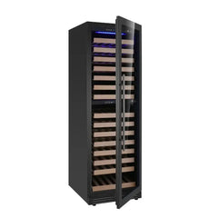KingsBottle Upright Low-E Glass Door Dual Zone Large Wine Cooler Borderless Black Glass Door - KBU425DX-FG - The Home Selection