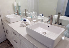 EAGO 20  RECTANGULAR CERAMIC ABOVE MOUNT BASIN VESSEL SINK - BA131