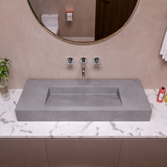 Alfi 48  Solid Concrete Rectangular Countertop Sink - ABCO48R