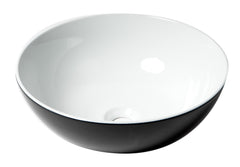 Alfi Black & White 15  Round Vessel Above Mount Ceramic Sink - ABC906