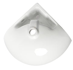 Alfi White 22  Corner Wall Mounted Ceramic Sink with Faucet Hole - ABC120