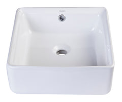 EAGO 15  SQUARE CERAMIC ABOVE MOUNT BATHROOM BASIN VESSEL SINK - BA130