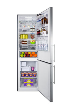 Summit 24" Wide Bottom Freezer Refrigerator with Factory-Installed Icemaker – Stainless Steel - FFBF181ES2IM