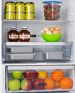Summit 24" Wide Bottom Freezer Refrigerator with Factory-Installed Icemaker – Stainless Steel - FFBF181ES2IM