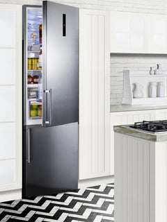 Summit 24" Wide Bottom Freezer Refrigerator with Factory-Installed Icemaker – Stainless Steel - FFBF181ES2IM