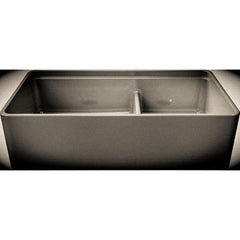 LaToscana Kitchen Sink Fireclay Farmhouse Apron Double Bowl 30 x 19 x 10 Reversible Inside Ledge for Cutting Boards - LDL3619 - The Home Selection
