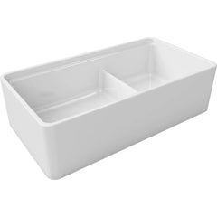 LaToscana Kitchen Sink Fireclay Farmhouse Apron Double Bowl 30 x 19 x 10 Reversible Inside Ledge for Cutting Boards - LDL3619 - The Home Selection