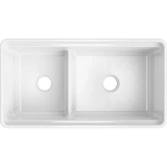 LaToscana Kitchen Sink Fireclay Farmhouse Apron Double Bowl 30 x 19 x 10 Reversible Inside Ledge for Cutting Boards - LDL3619 - The Home Selection