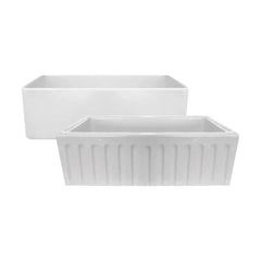 LaToscana Kitchen Sink Fireclay Farmhouse Apron Single Bowl 33 x 18 x 10 - LFS3318 - The Home Selection