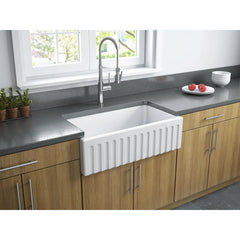 LaToscana Kitchen Sink Fireclay Farmhouse Apron Single Bowl 33 x 18 x 10 - LFS3318 - The Home Selection