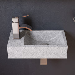Alfi 16  Small Rectangular Solid Concrete Gray Matte Wall Mounted Bathroom Sink - ABCO108