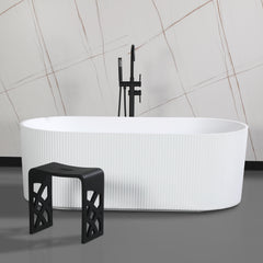 Alfi Black Matte Solid Surface Resin Bathroom / Shower Stool - ABST88BM