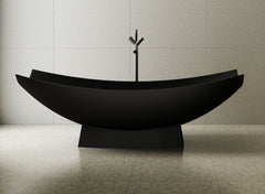 Alfi Black Matte 71  Solid Surface Resin Free Standing Hammock Style Bathtub - AB9992BM