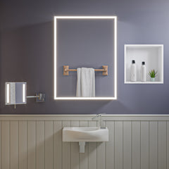 Alfi White 18  Small Wall Mounted Ceramic Sink with Faucet Hole - ABC114