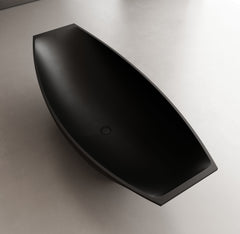 Alfi Black Matte 71  Solid Surface Resin Free Standing Hammock Style Bathtub - AB9991BM
