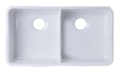 Alfi White 32  Short Wall Double Bowl Lip Apron Fireclay Farmhouse Kitchen Sink - AB5123-W