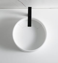 Alfi 15  Round White Matte Solid Surface Resin Sink - ABRS15R
