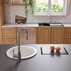 Alfi 33  Granite Composite Workstation Step Rim Single Bowl Drop In Sink with Accessories - AB3418SBDI