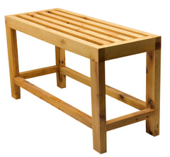 Alfi 26" Solid Wooden Slated Single Person Sitting Bench - Natural Wood