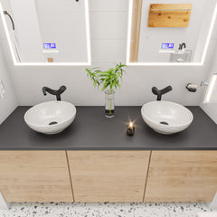 Alfi White 17  Decorative Round Vessel Above Mount Ceramic Sink - ABC909