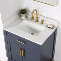 Altair Gavino 30" Single Bathroom Vanity with Grain White Engineered Stone Countertop - 557030