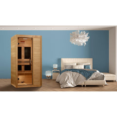 Maxxus 1 Person S-Line Infrared Sauna Low EMF with Canadian Hemlock - MX-S106-01 - The Home Selection