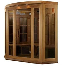 Maxxus "Chaumont Edition" 3 Person Corner Near Zero EMF FAR Infrared Sauna - Canadian Red Cedar - MX-K356-01-ZF CED - The Home Selection